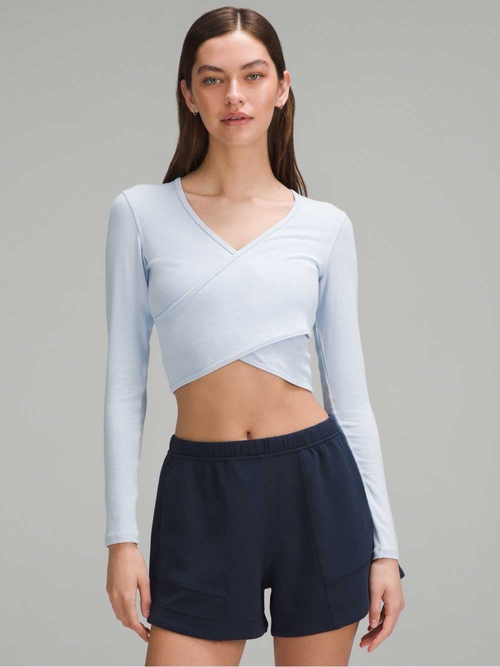 NWT lululemon Wrap-Front Ribbed Top Windmill 8